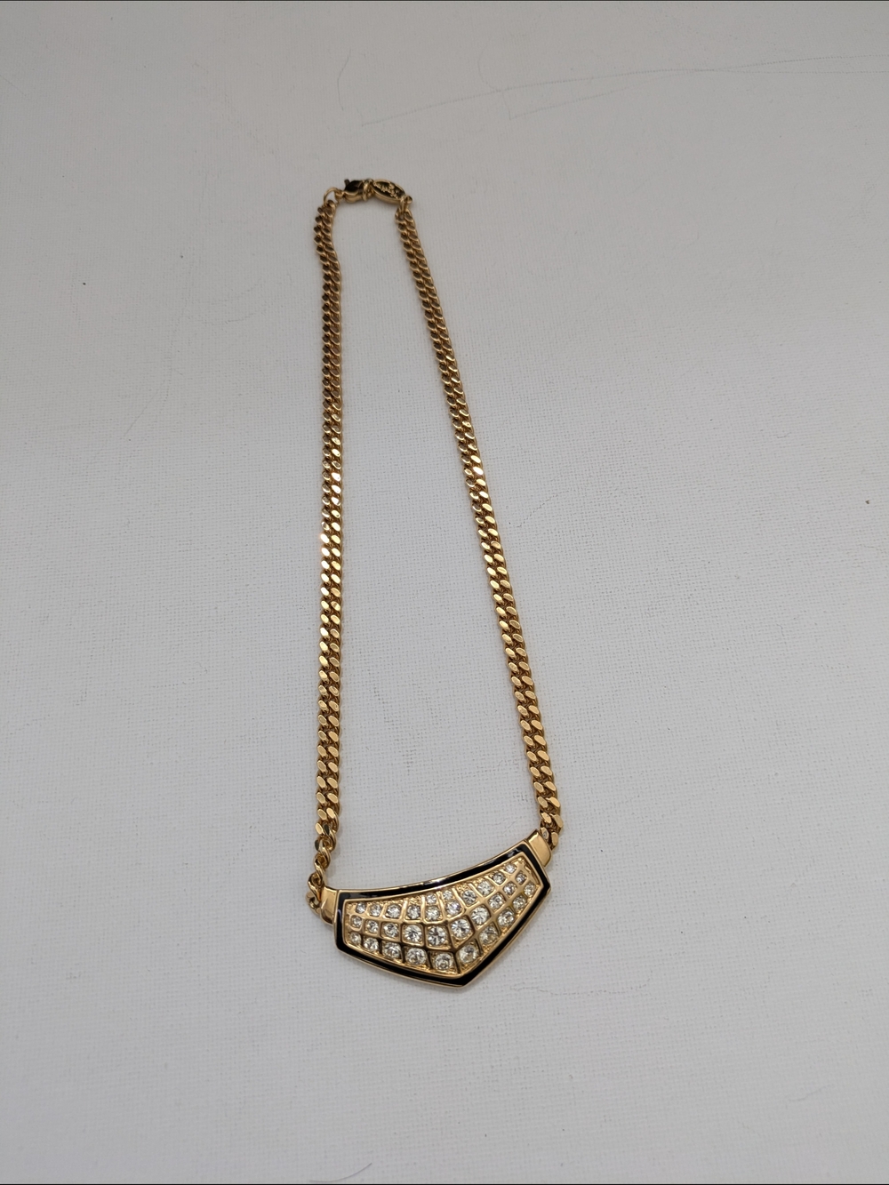 Gold Plated Crystal Pavé Chevron Necklace - Women Jewelry